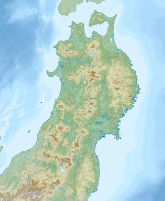 安達太良山の位置（東北内）