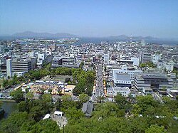 丸亀城本丸から見た丸亀平野