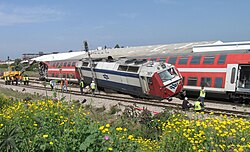 2011年にイスラエルで発生した鉄道事故の現場