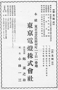 1930年代の東京電燈の広告