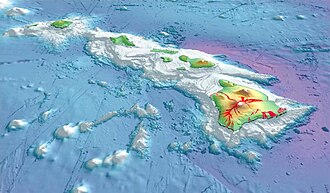 ハワイ諸島の3DCG図