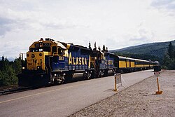 デナリ駅へ進入する列車