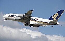 エアバスA380 の従来の尾翼