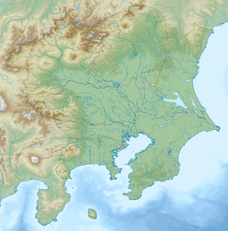 椎尾山の位置（関東地方内）