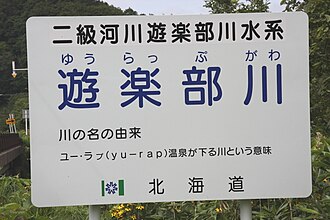 遊楽部川の河川標識