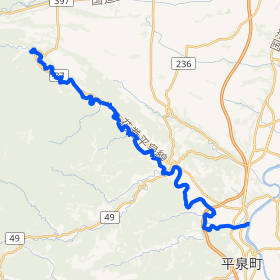 衣川周辺の地形図