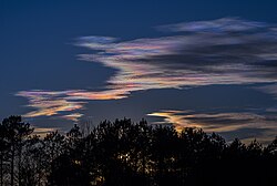 日没直前の彩雲