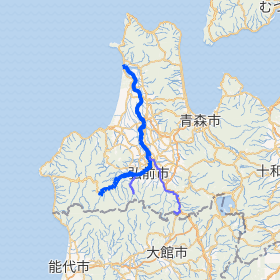 岩木川水系全体の広がりを示す地図