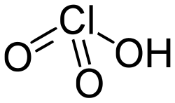 塩素酸の分子構造