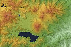 中禅寺湖と男体山周辺の地形図
