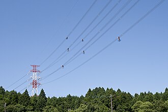 作業中の送電鳶