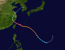 第2宮古島台風の進路図
