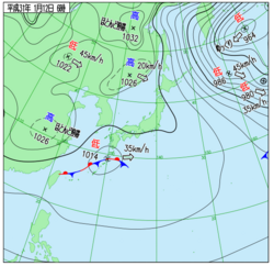 平成31年1月12日6時の天気図