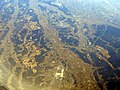 矢板市上空から見た塩那丘陵の様子