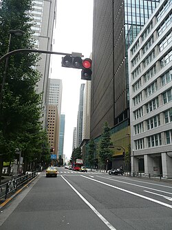 現代の大手町の街並みと高層ビル群