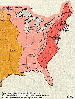1763年宣言：北米植民地と先住民の境界線