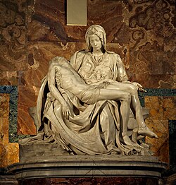 ミケランジェロによる大理石彫刻の傑作ピエタ