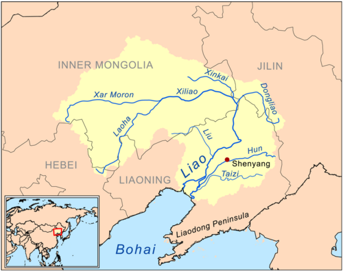 遼河の流域図