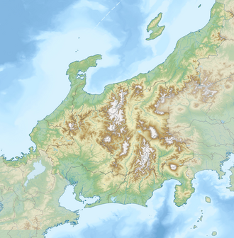 貝月山の位置（中部地方内）