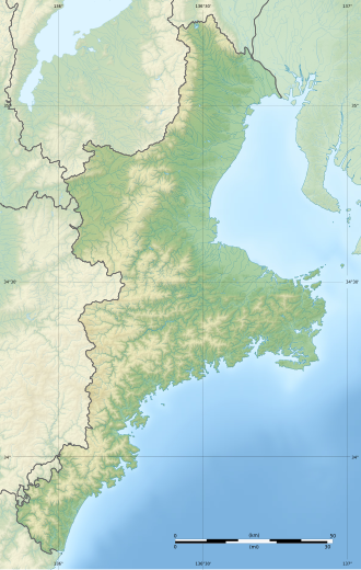 伊勢平野の広がりを示す詳細な地図