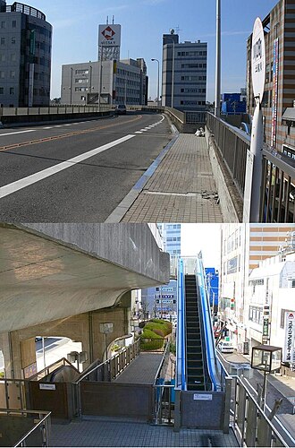 高架上の川口町バス停