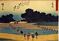 歌川広重による東海道五十三次・藤枝宿の描写