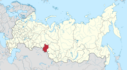 ロシア国内におけるオムスク州の位置を示す地図