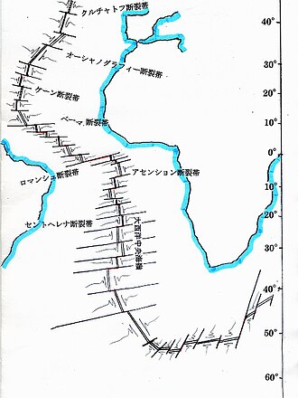 大西洋中央海嶺の広域図