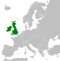 1914年時点におけるイギリスの位置を示す地図