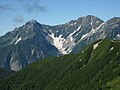 常念山脈から見た涸沢カール