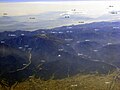 立山連峰と早月川の空撮
