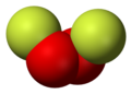 Spacefill model of dioxygen difluoride