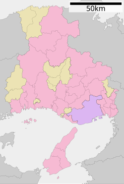 兵庫県内における旧山邑家住宅の位置