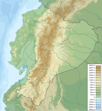 エクアドル国内におけるコトパクシ山の位置