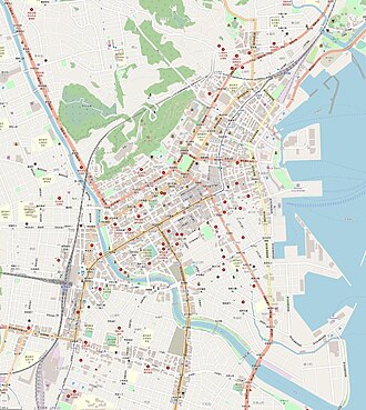 鹿児島城の位置図
