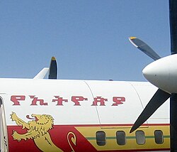 エチオピア航空の機体に記されたゲエズ文字による表記