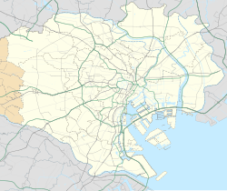 東京都区部における気象科学館の位置