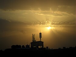 サウジアラビア、リヤドでの日の入り