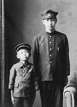 伊藤清(右)と伊藤清三(1937年)