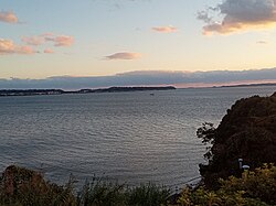 浜名湖サービスエリアより見た夕暮れの浜名湖