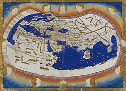 15世紀に描かれたプトレマイオス図のコピー