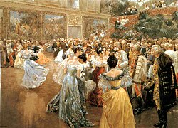 ヴィルヘルム・ゴーズによる1900年の絵画『ホーフブルクの宮中舞踏会』