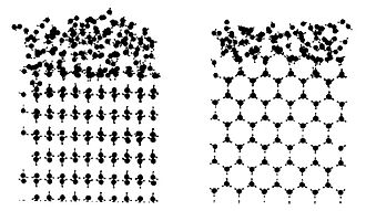 表面近くの氷の分子構造