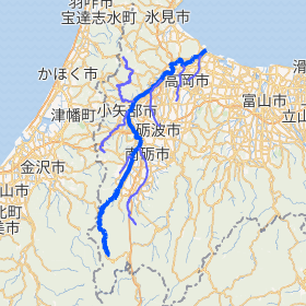小矢部川流域の地図