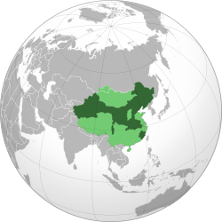 中国の位置を示す地図