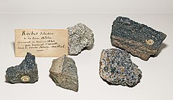 1840年に遠征によって持ち帰った岩石。