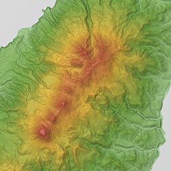 羅臼・知床硫黄火山群の地形図