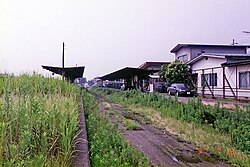 サイクリングロードとして改修前の筑波駅構内（1997年7月）