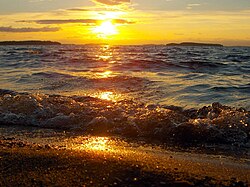 フィンランド最大の湖であるサイマー湖。複雑な地形と多くの島を持つ。