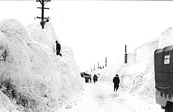 三八豪雪時の長岡市街地